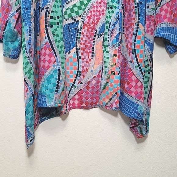 New Soft Surroundings multicolor Marvelous Mosaic topper/cover up women's PL/XL - Picture 5 of 12